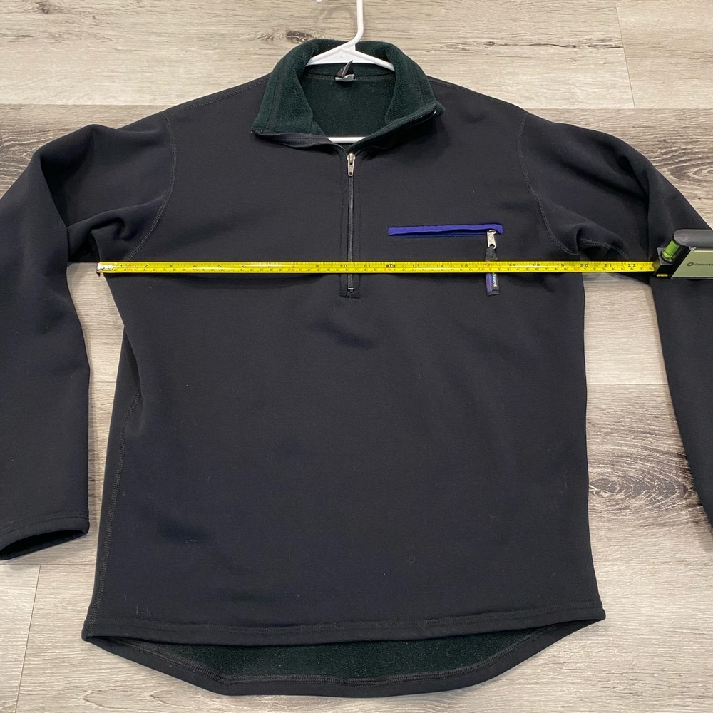Vintage PATAGONIA Fleece Lined Half-Zip Base Layer / Sweater Size: M Color: Blk - Picture 3 of 7